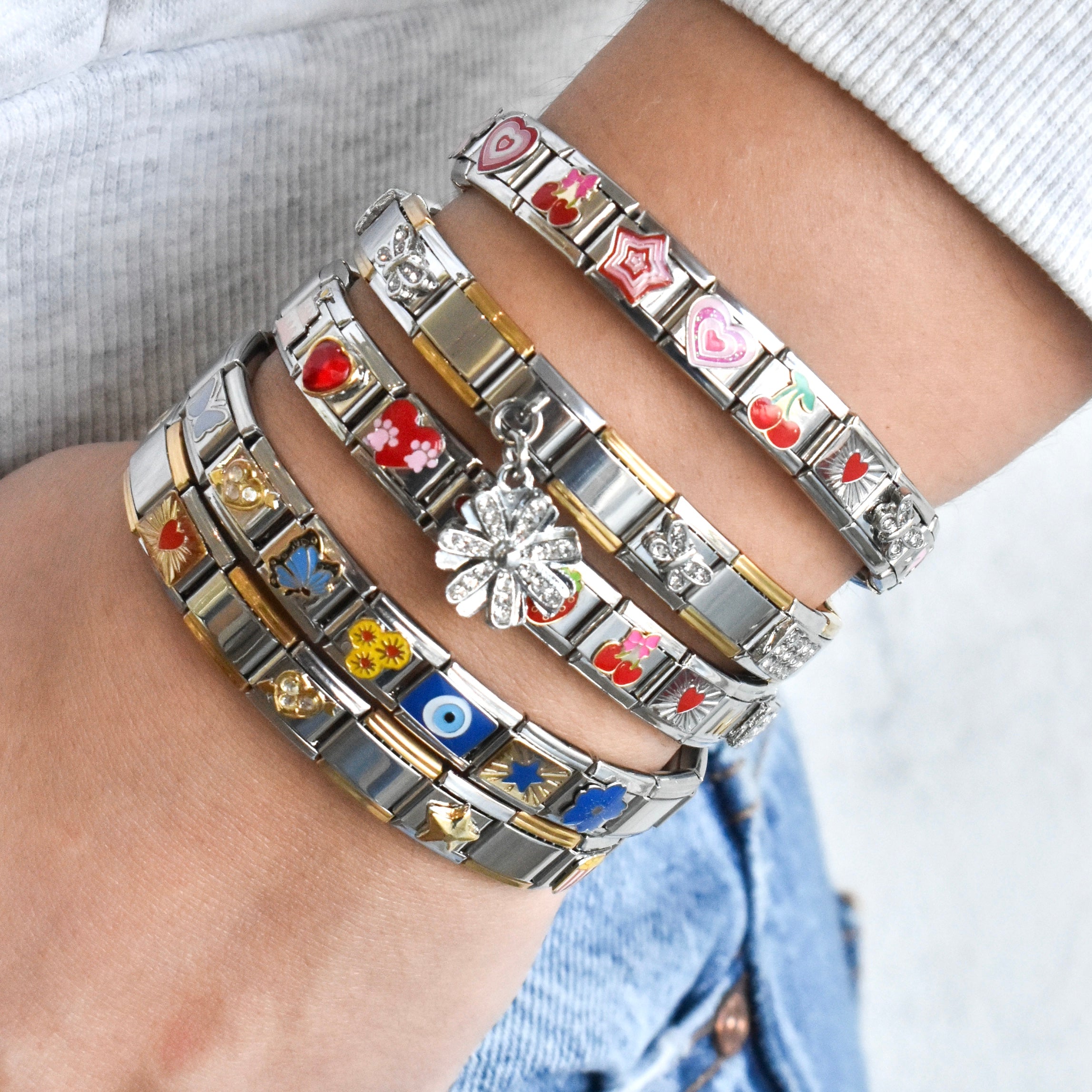 Brazalete italiano plateado