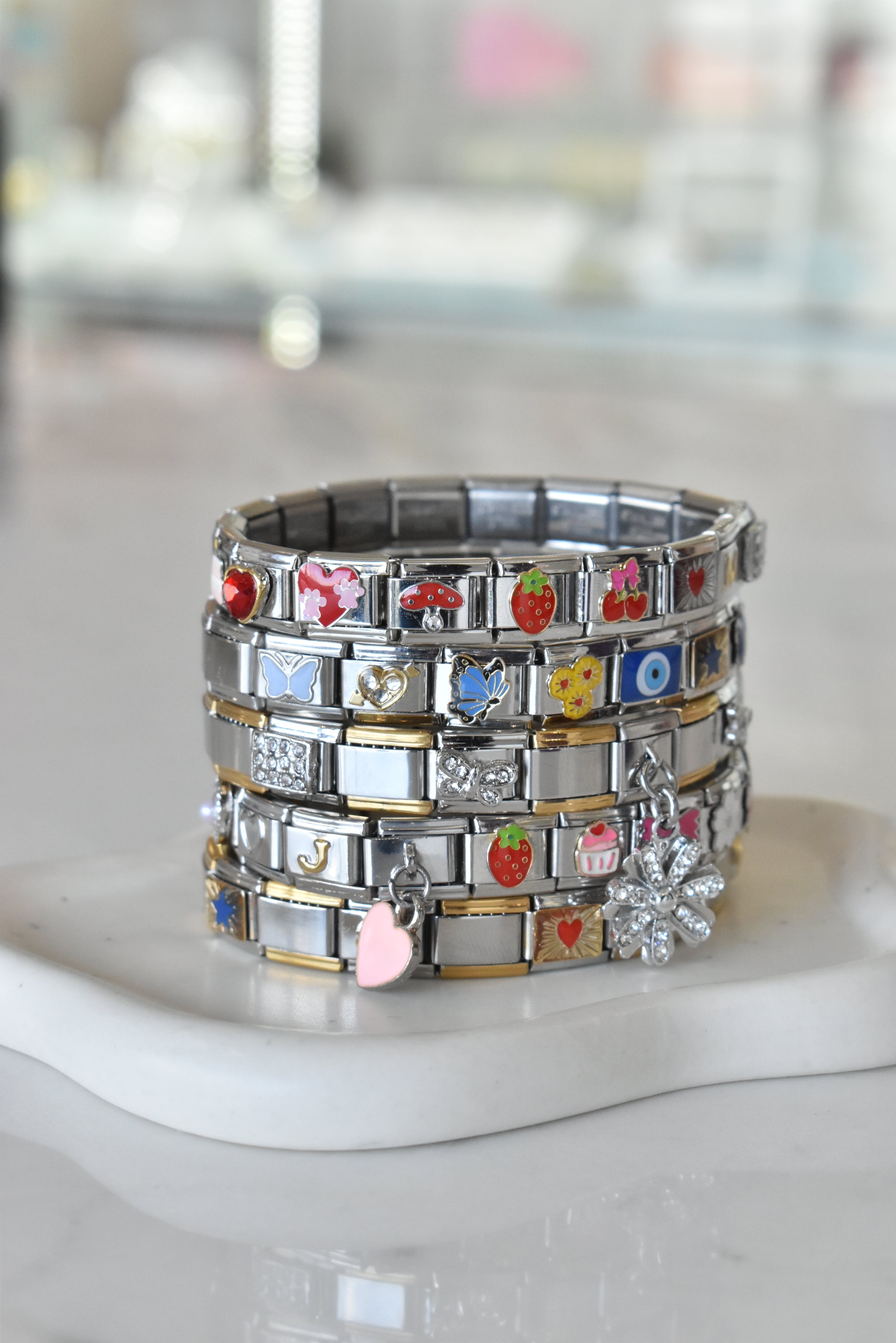 Brazalete italiano plateado