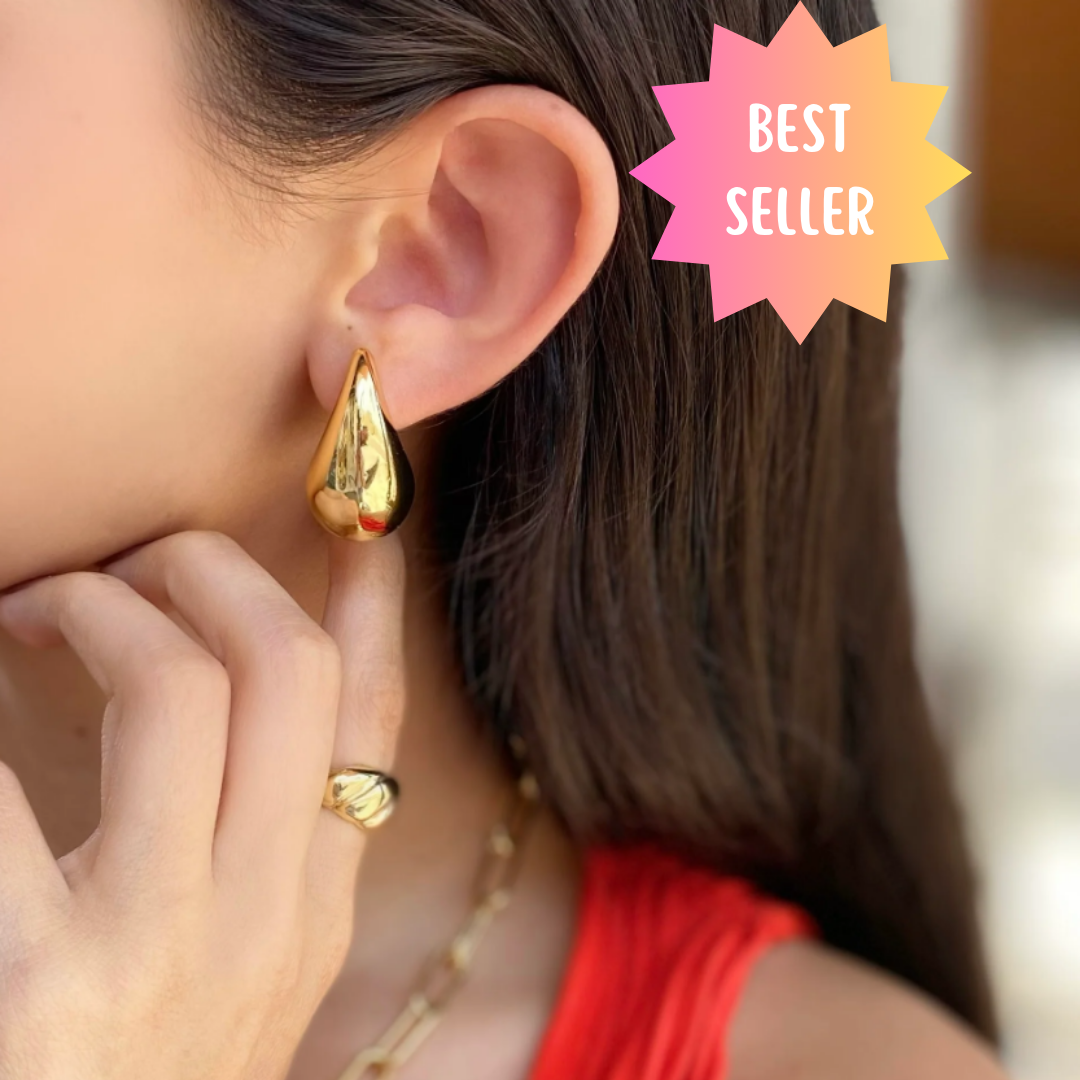 Aretes dupe gota - grande plateada