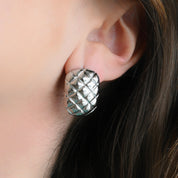 Aretes rectángulo textura (dorado o plateado)