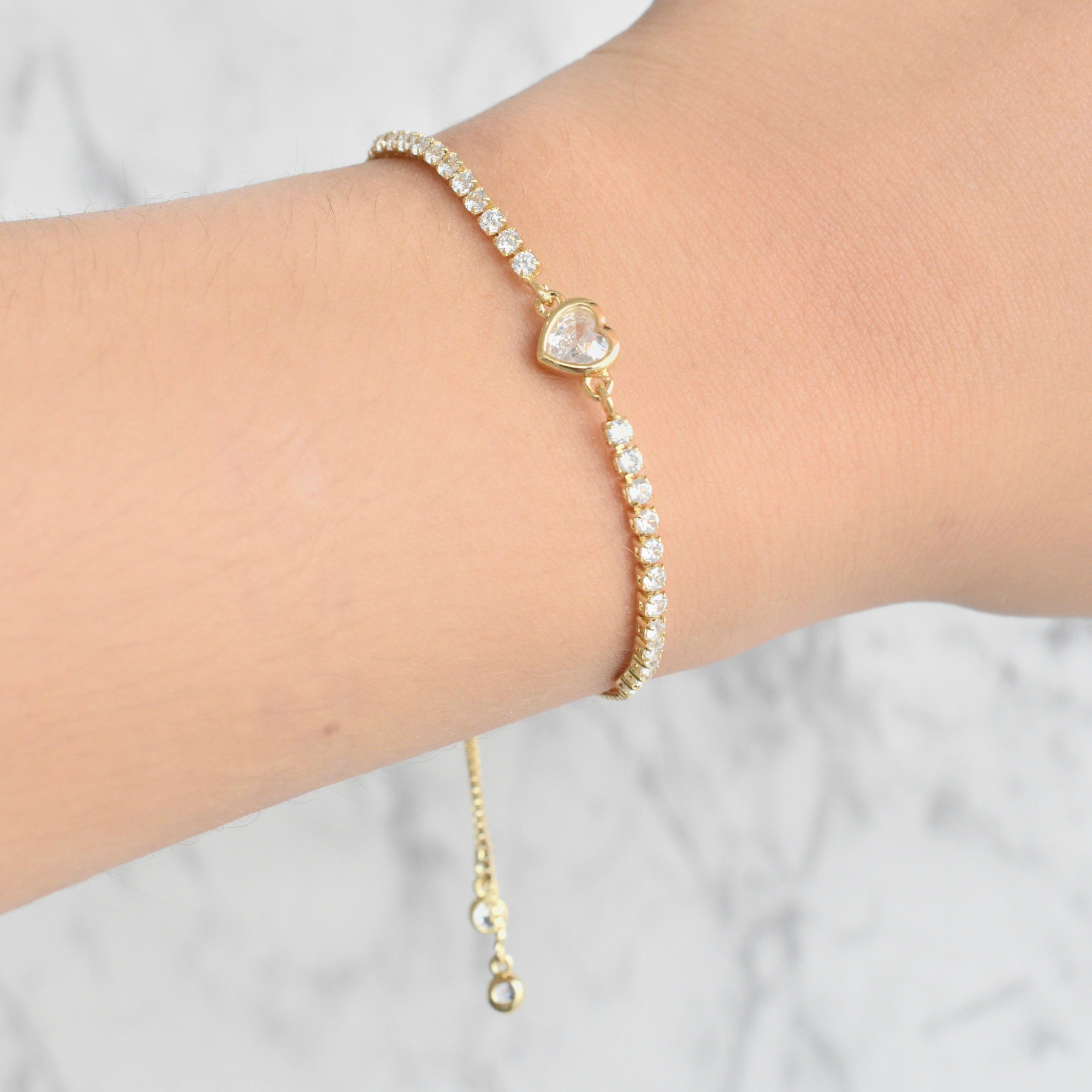 Pulsera corazón circonias