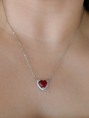 Gargantila corazón rojo (dorado o plataedo)