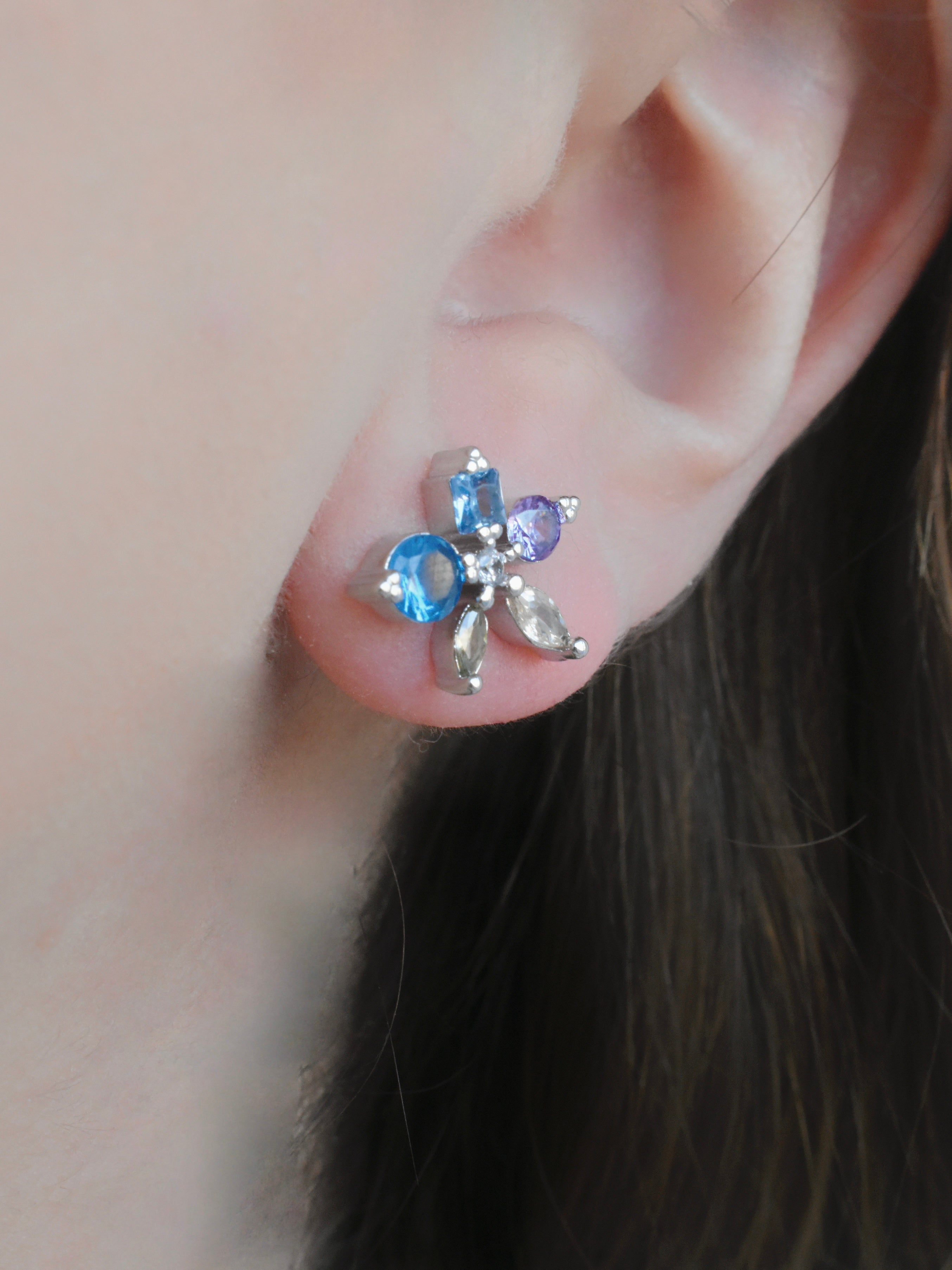 Aretes flor colores
