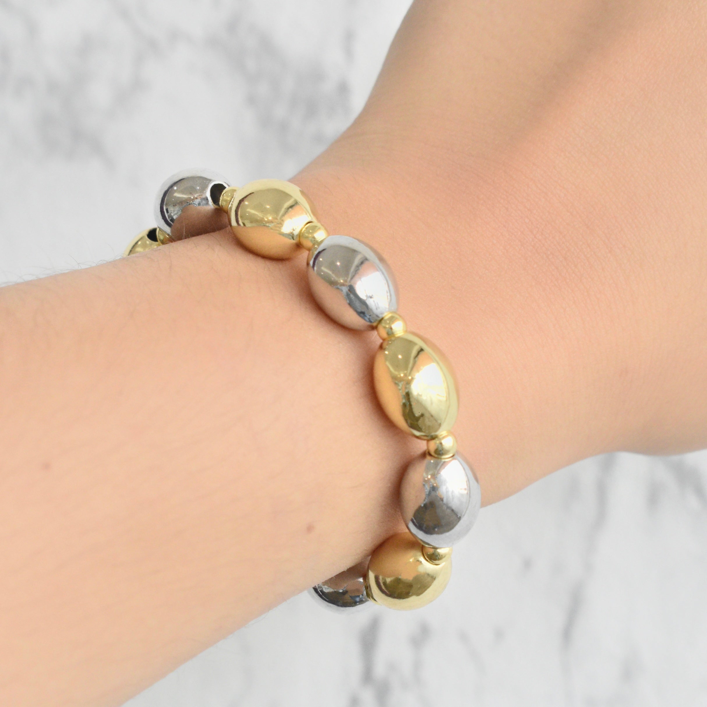 Pulsera bicolor óvalos
