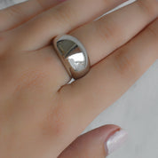 Anillo liso chunky (dorado o plateado)