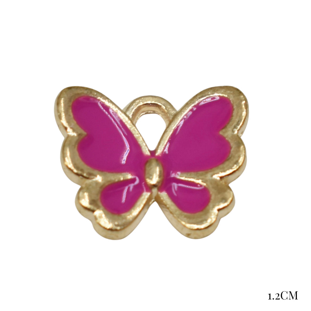 Charm mariposa (blanca y rosa)
