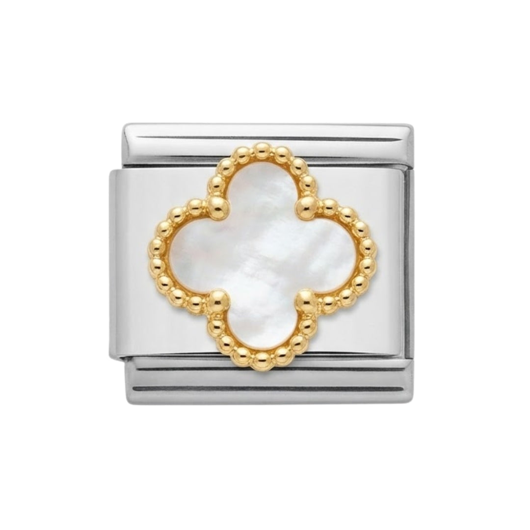 Italian Charm trébol (blanco o negro)