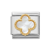 Italian Charm trébol (blanco o negro)