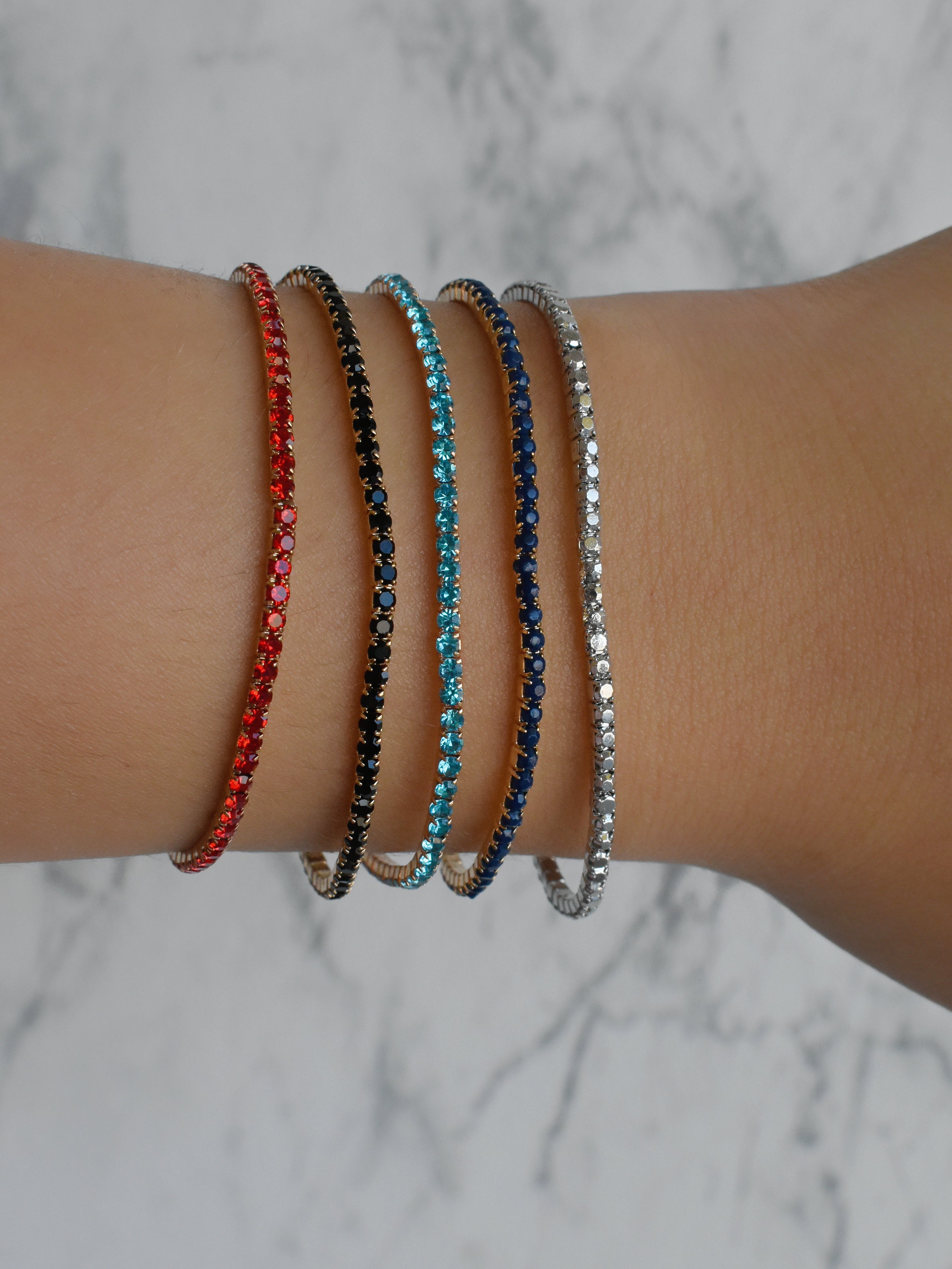 Pulsera tenis elástica (varios colores)
