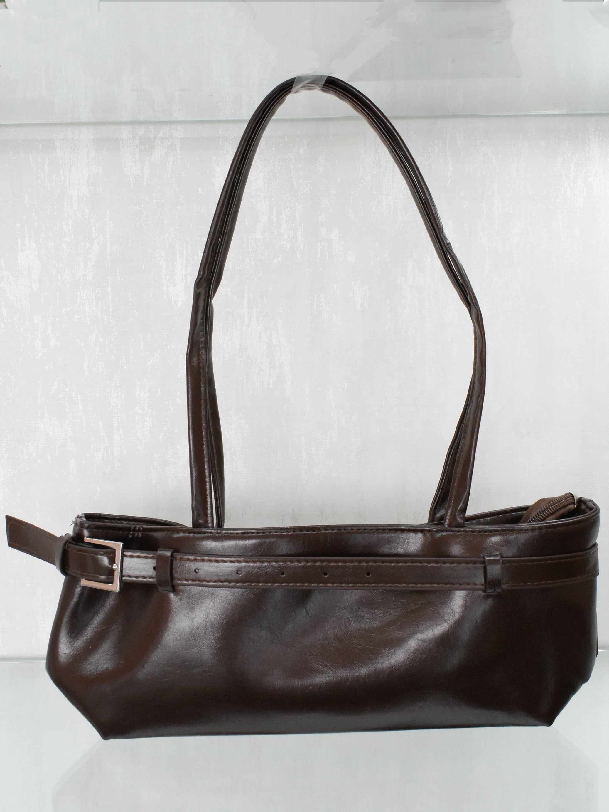 Bolsa de hombro baguette lisa (café o vino)