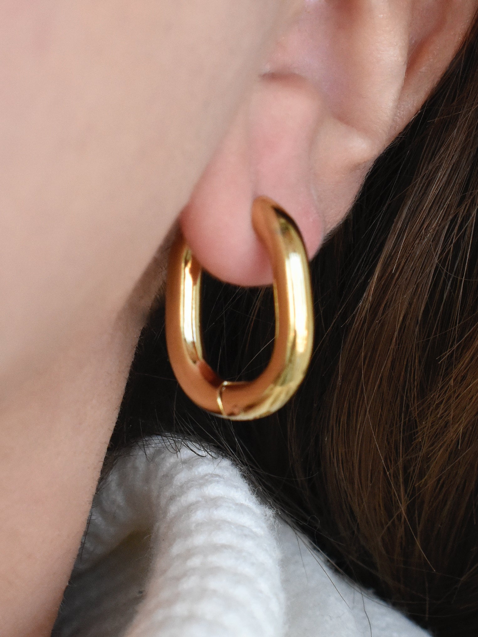 Aretes hoop liso (dorado o plateado)