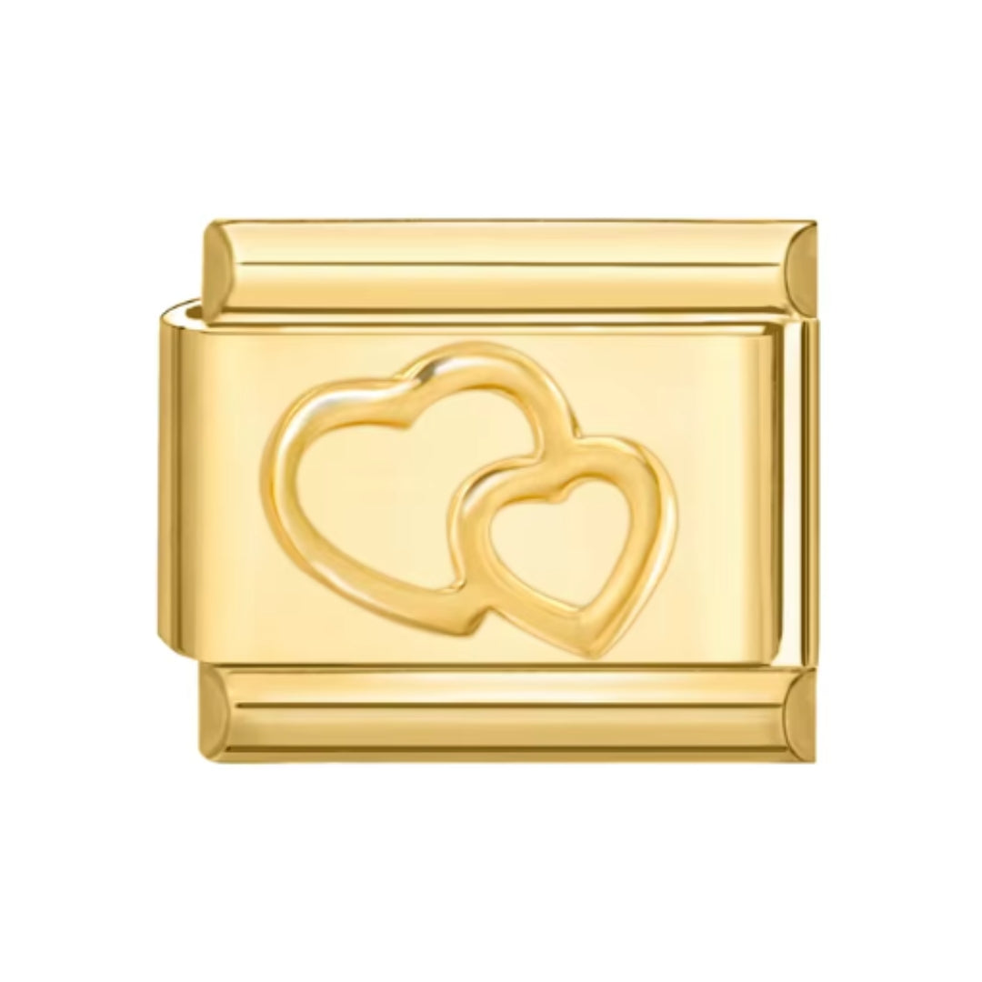 Italian Charm corazones dorado