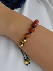 Juego collar y pulsera + pañuelo piedra natural