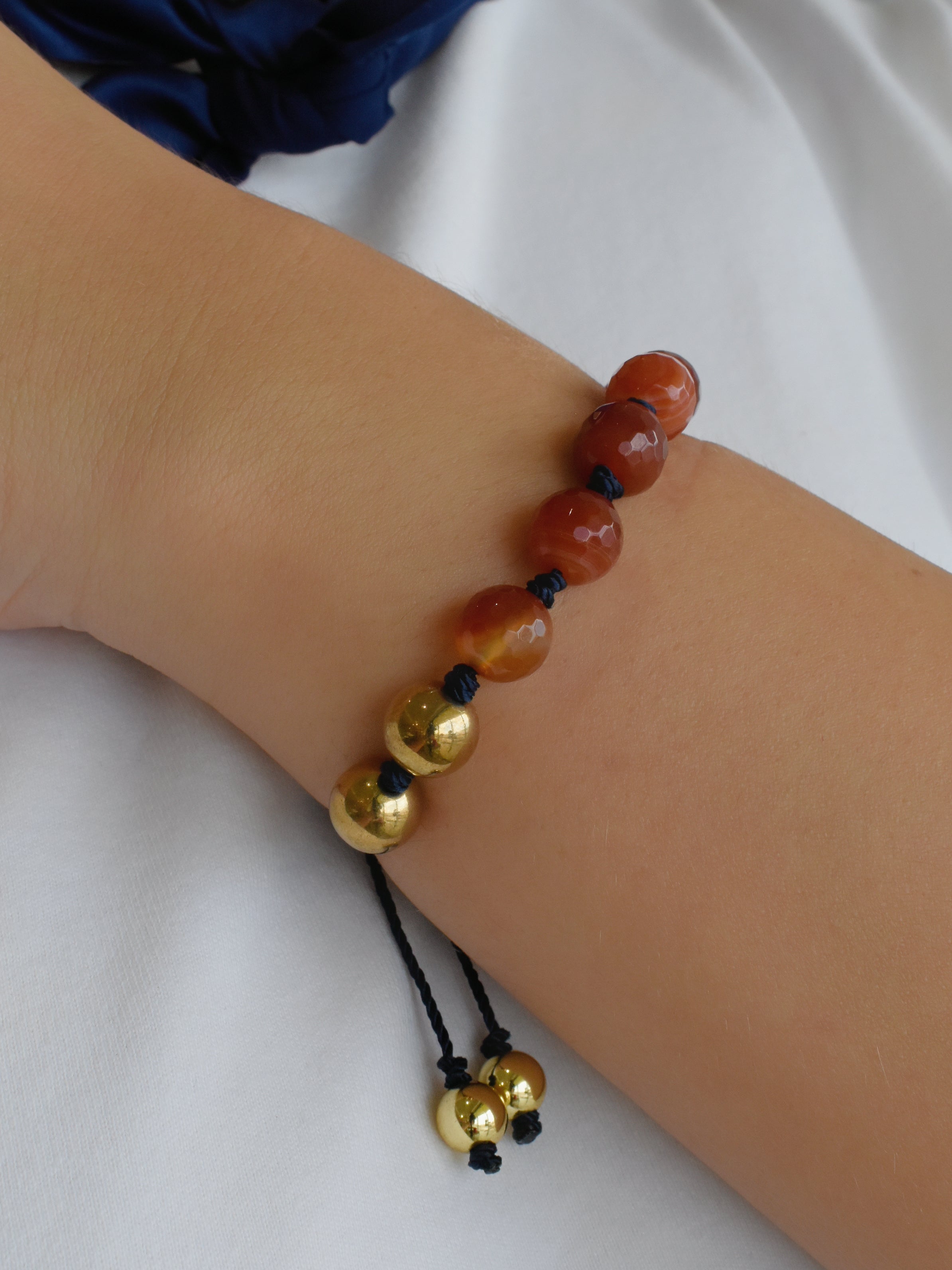 Juego collar y pulsera + pañuelo piedra natural