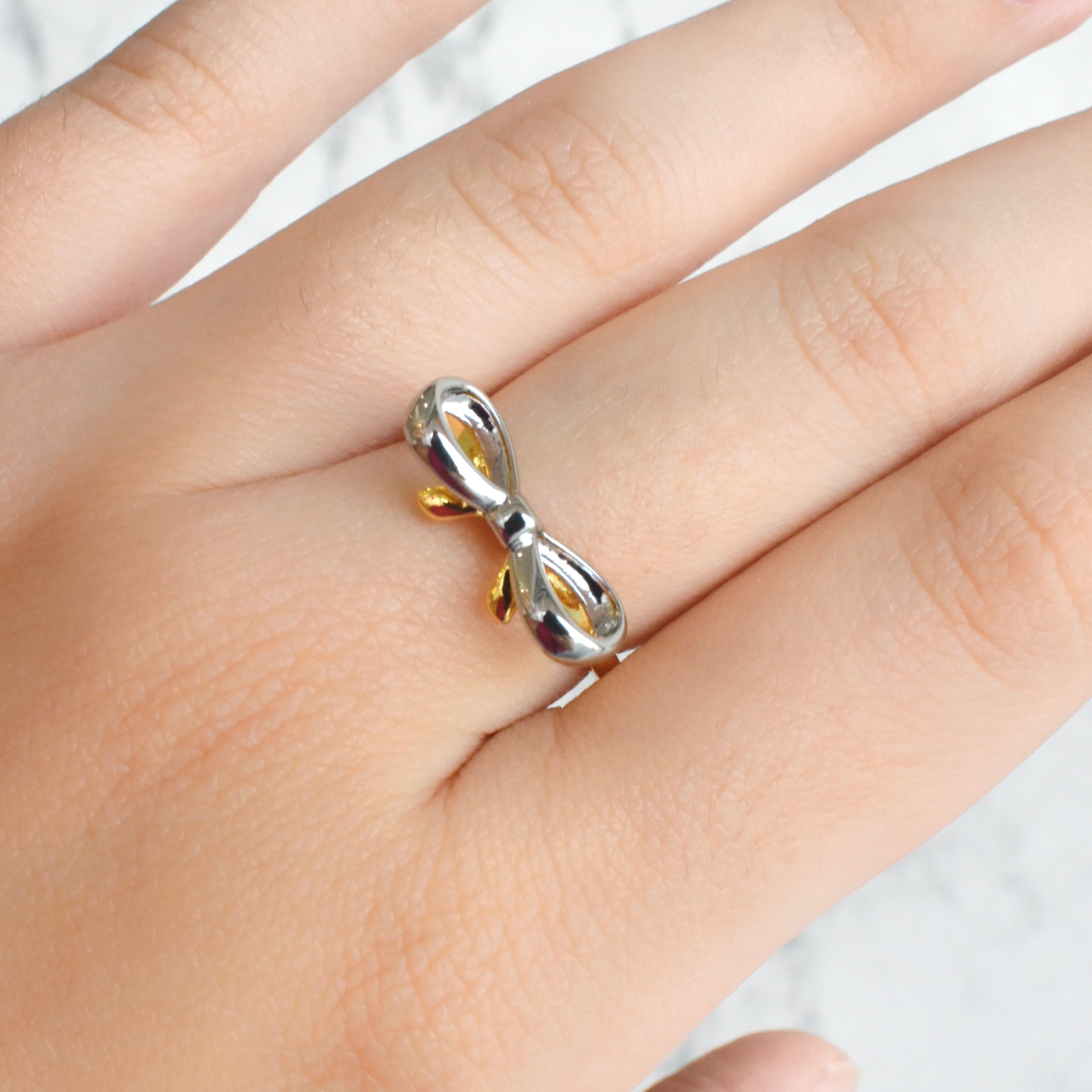 Anillo moño bicolor