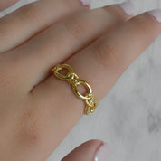 Anillo eslabón grande - chico (dorado o plateado)