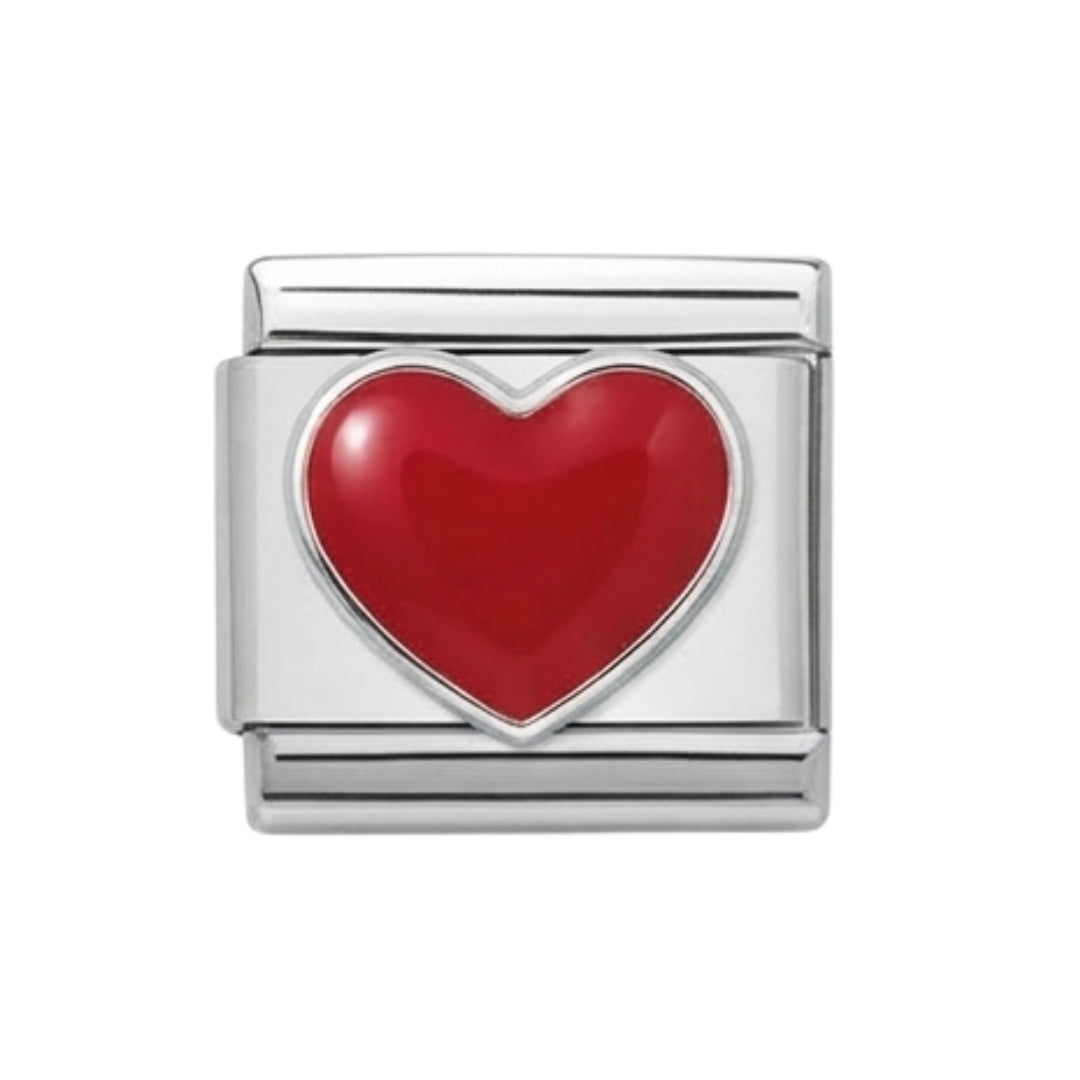 Italian Charm corazón rojo liso