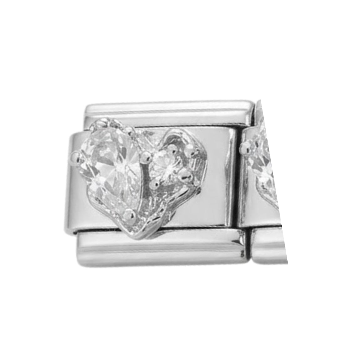 Italian charm corazón partido (dorado o plateado)