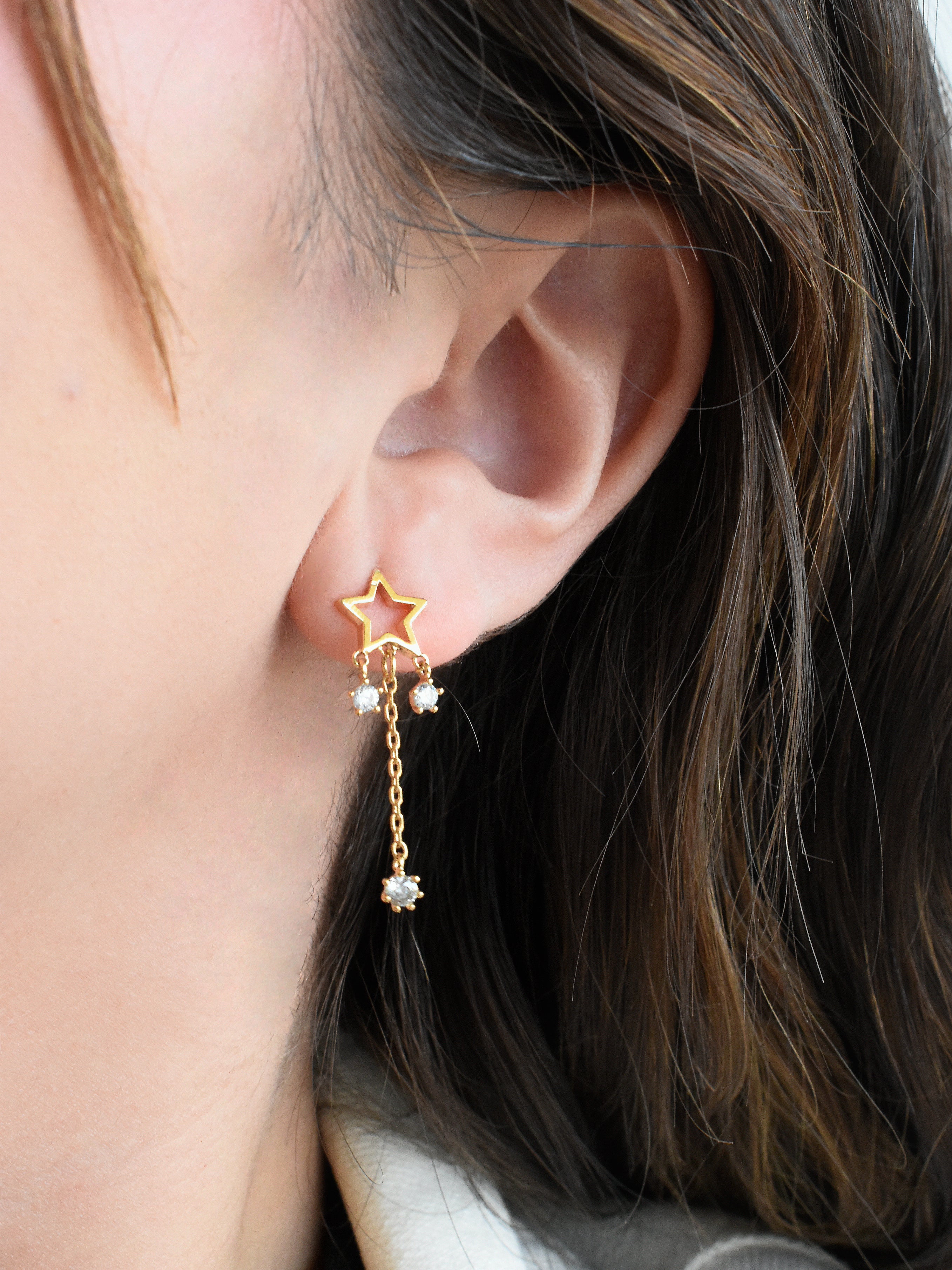 Aretes estrella mini circonias