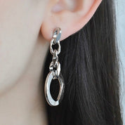 Arete largo eslabones (dorado y plateado)