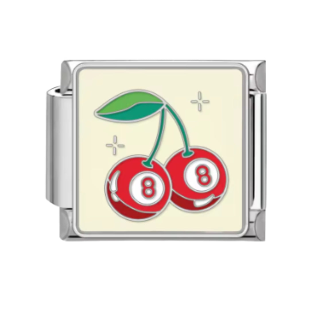 Italian charm cerezas bola 8