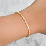 Pulsera "tennis" rosa palo (dorado y plateado)