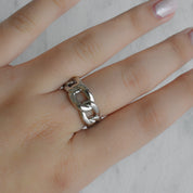 Anillo cadena eslabones (dorado o plateado)
