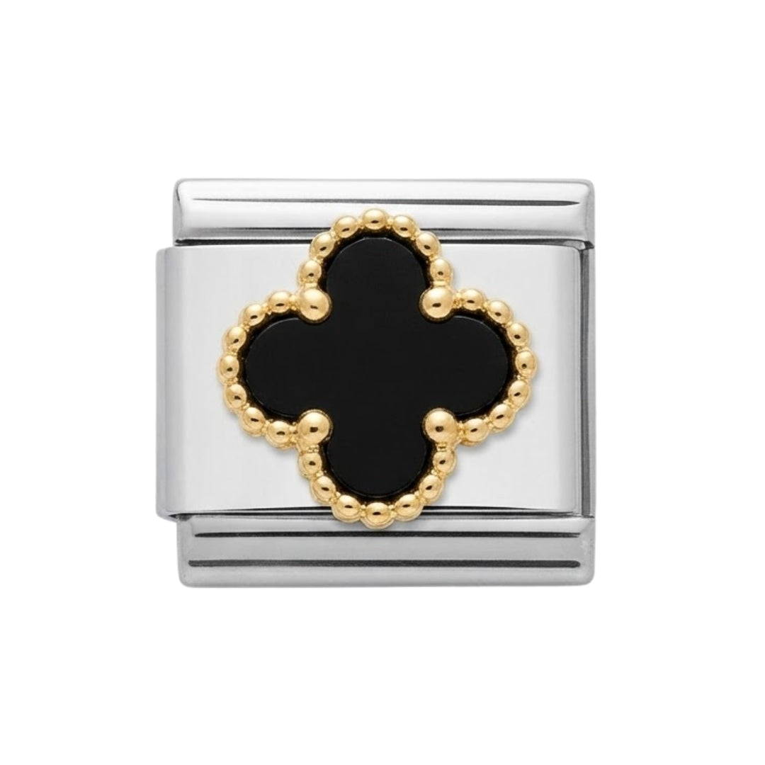 Italian Charm trébol (blanco o negro)