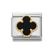 Italian Charm trébol (blanco o negro)