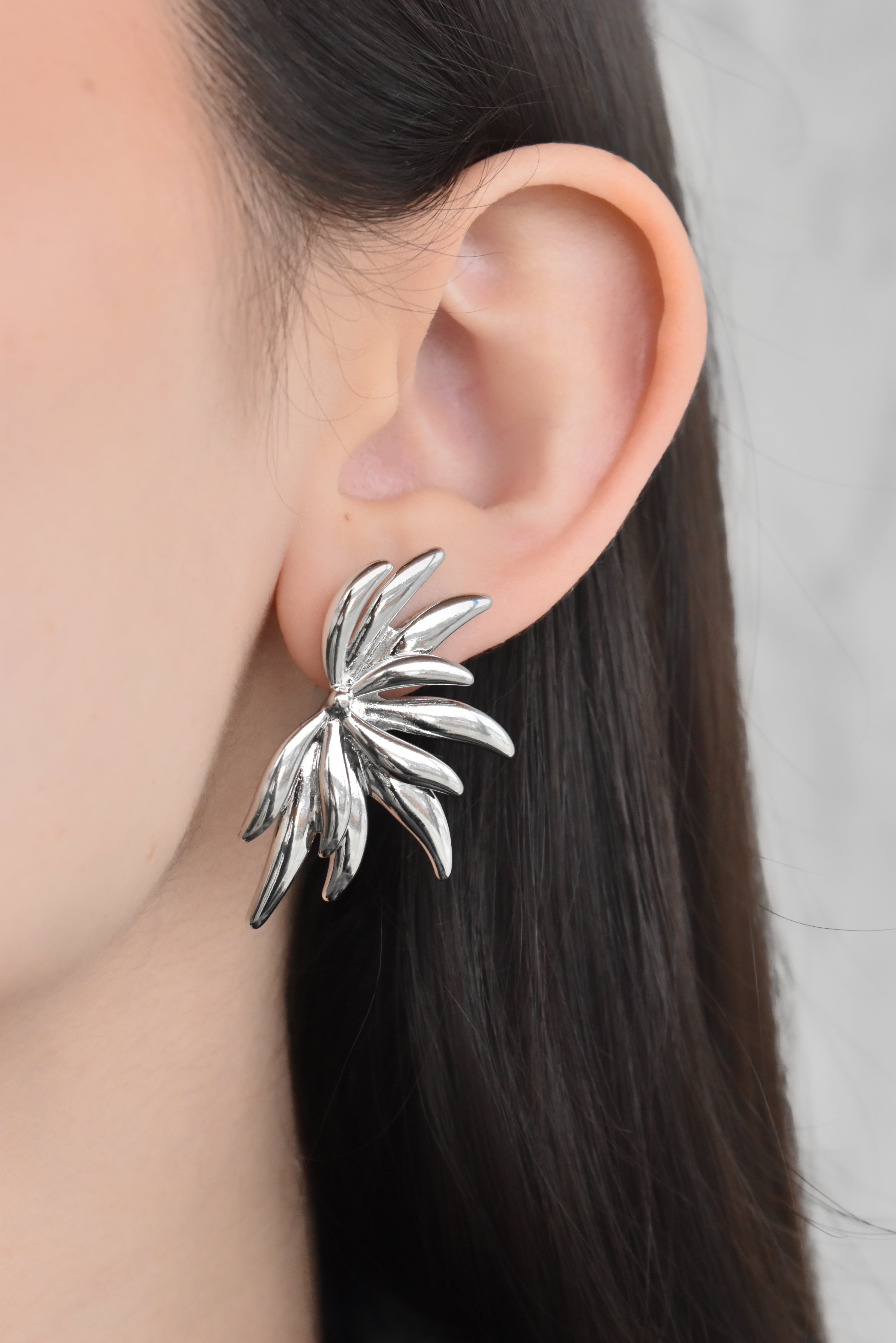 Arete palmera (dorado y plateado)