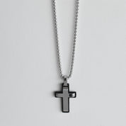 Collar cruz mate circonias