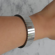 Brazalete ancho elástico (bicolor o plateado)