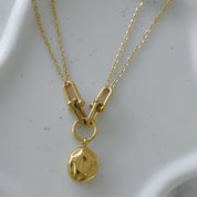 Gargantilla óvalo machucado (dorado o plateado)