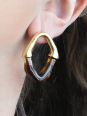 Aretes rombo resina (café o blanco)