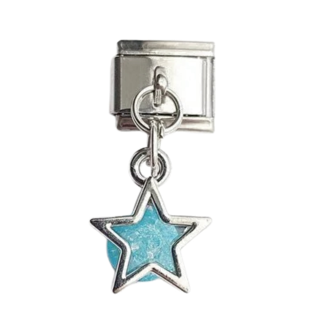 Italian charm colgante estrella celeste