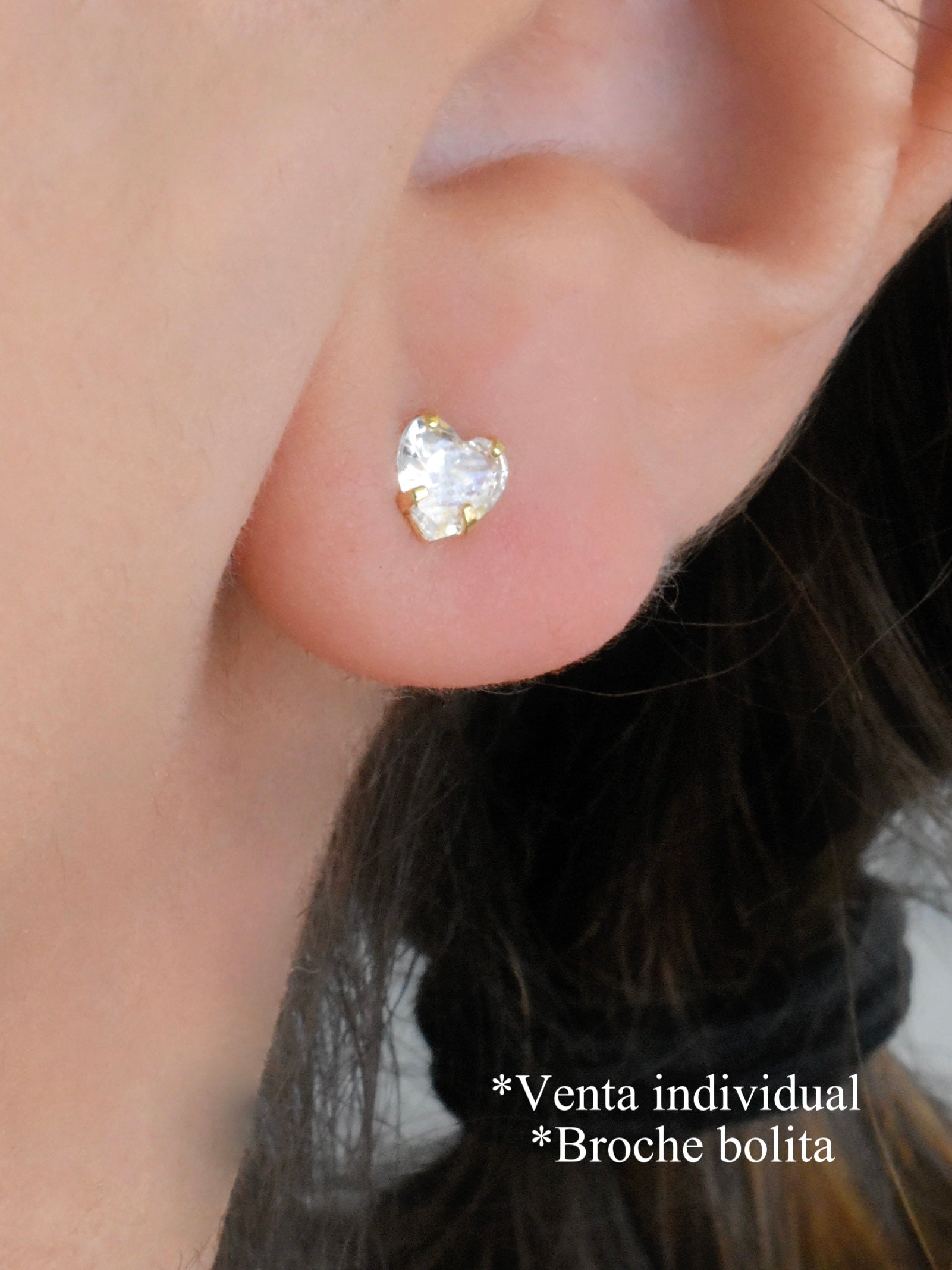 Arete piercing corazón