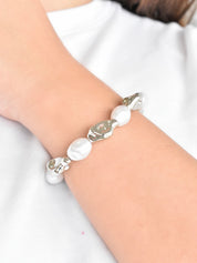 Pulsera perlas y rombos (dorada y plateada)
