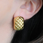 Aretes rectángulo textura (dorado o plateado)