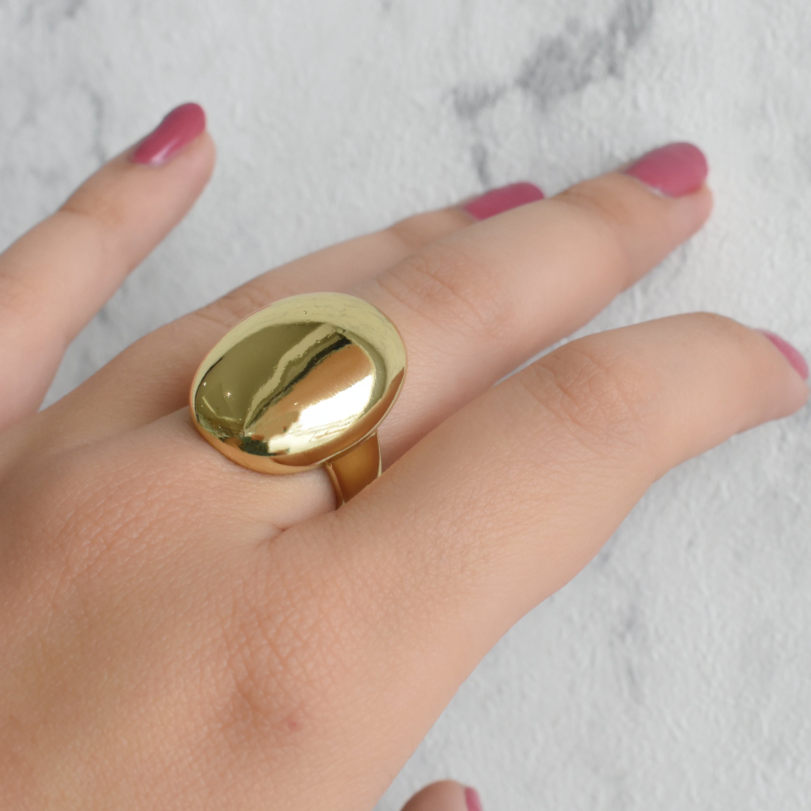 Anillo óvalo chunky (dorado o plateado)