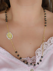 Collar Rosario cristal (negro, blanco, café o colores)