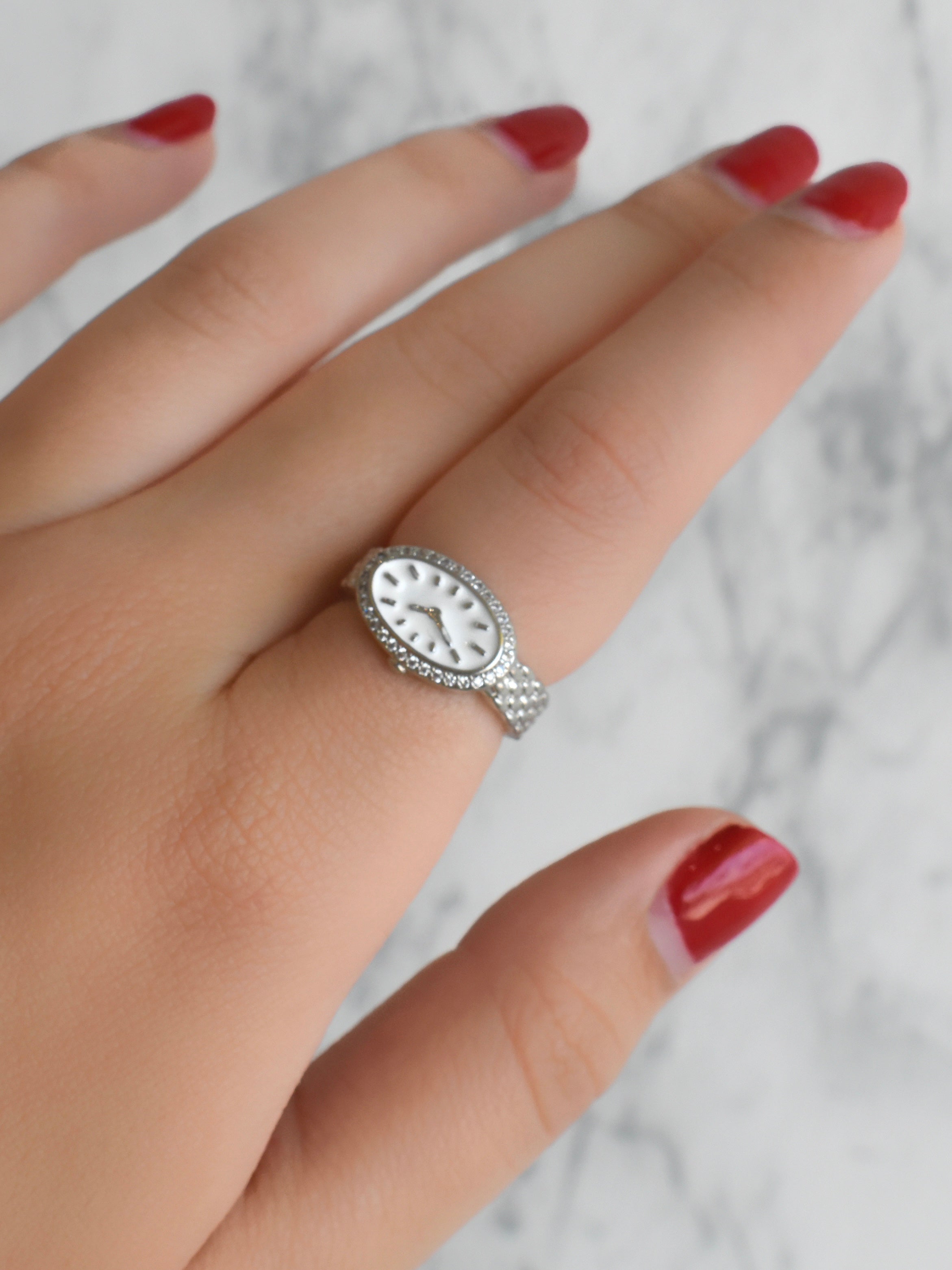 Anillo "reloj" blanco