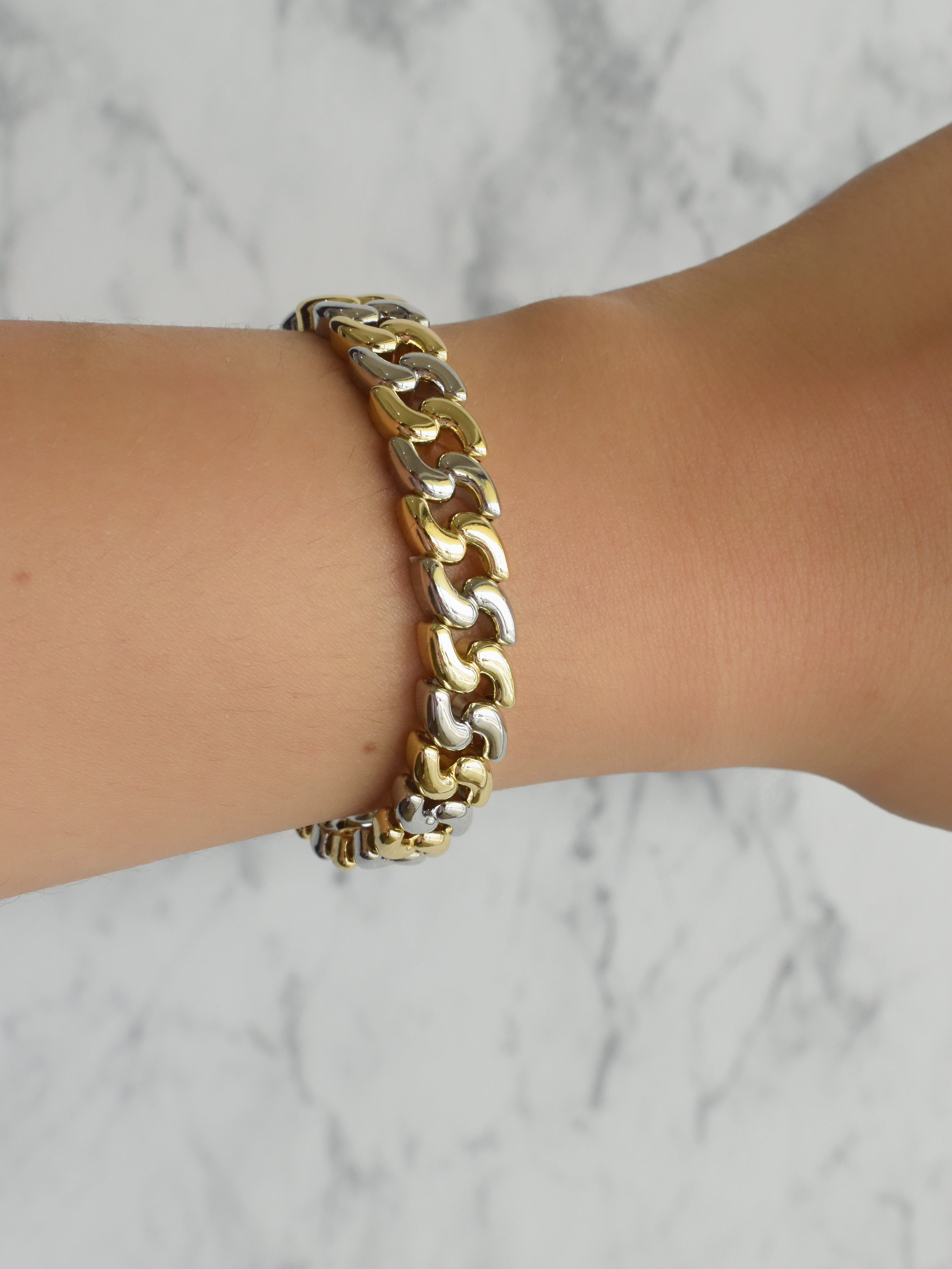 Brazalete bicolor cadena