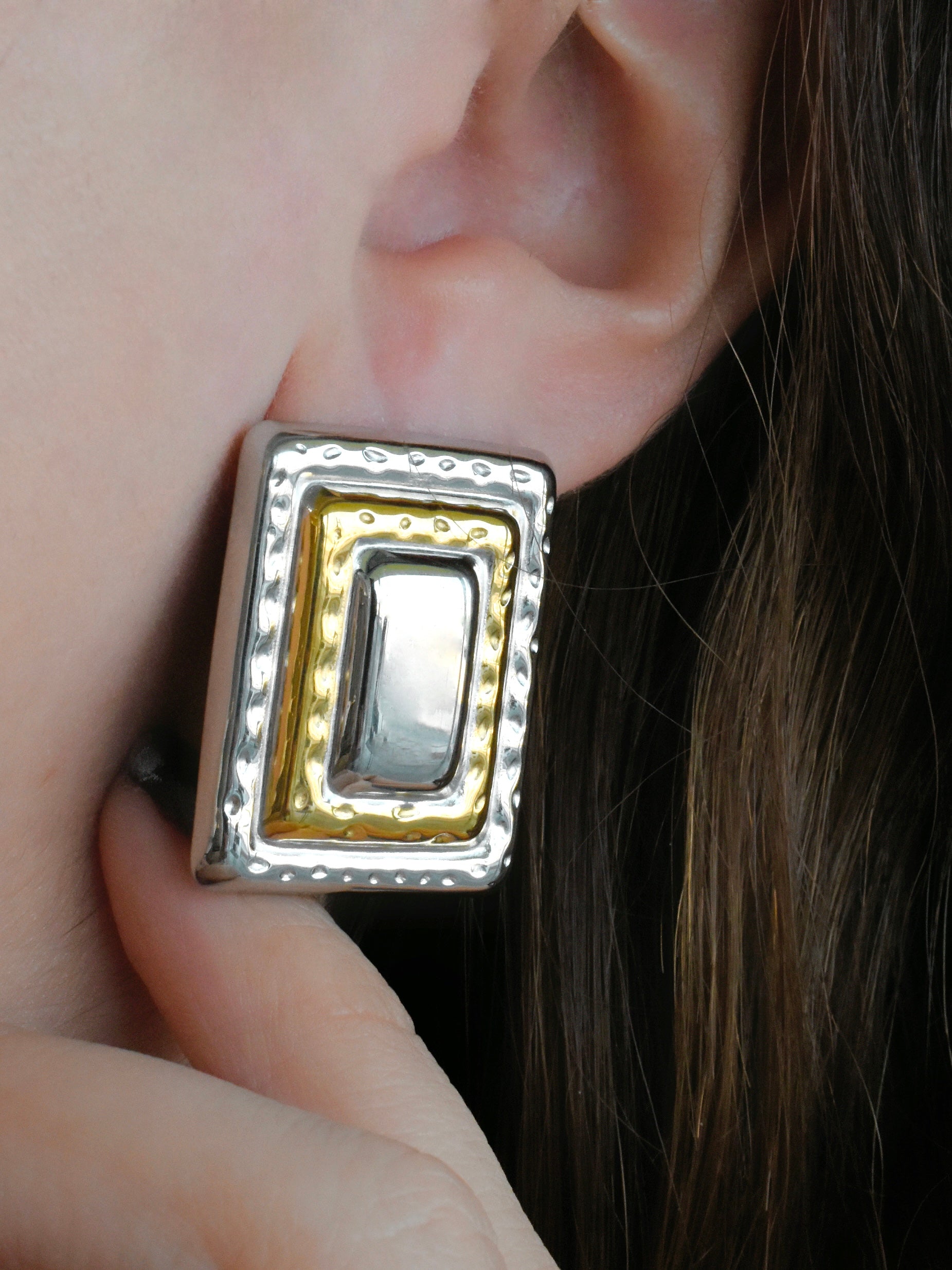 Aretes bicolor cuadro