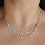 Gargantilla doble perlitas y estrella (dorado o plateado)