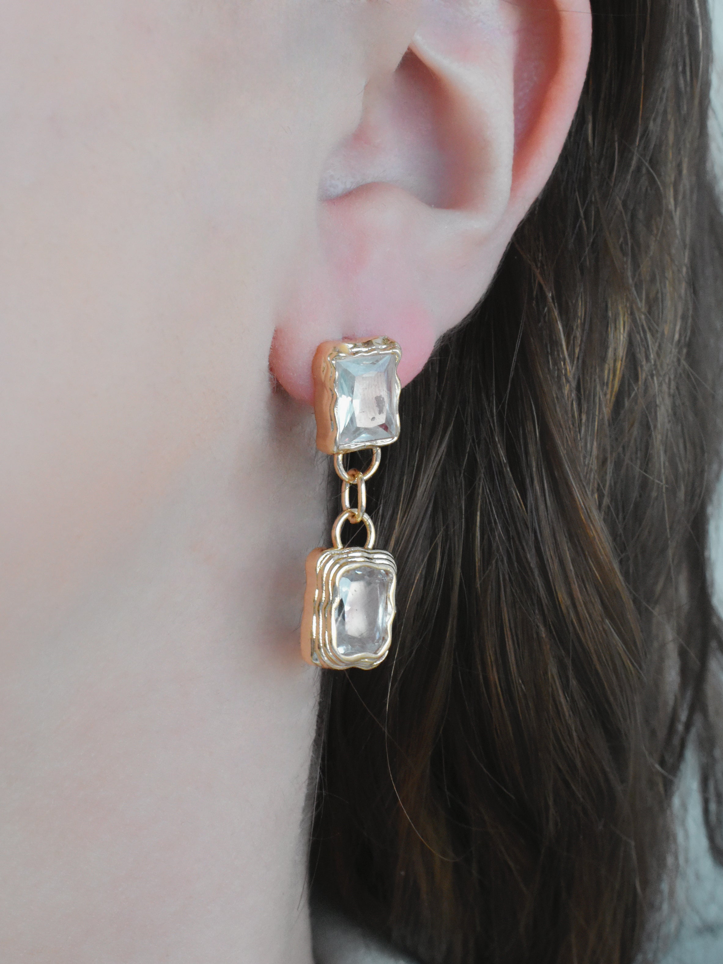 Aretes largos circonias blanca