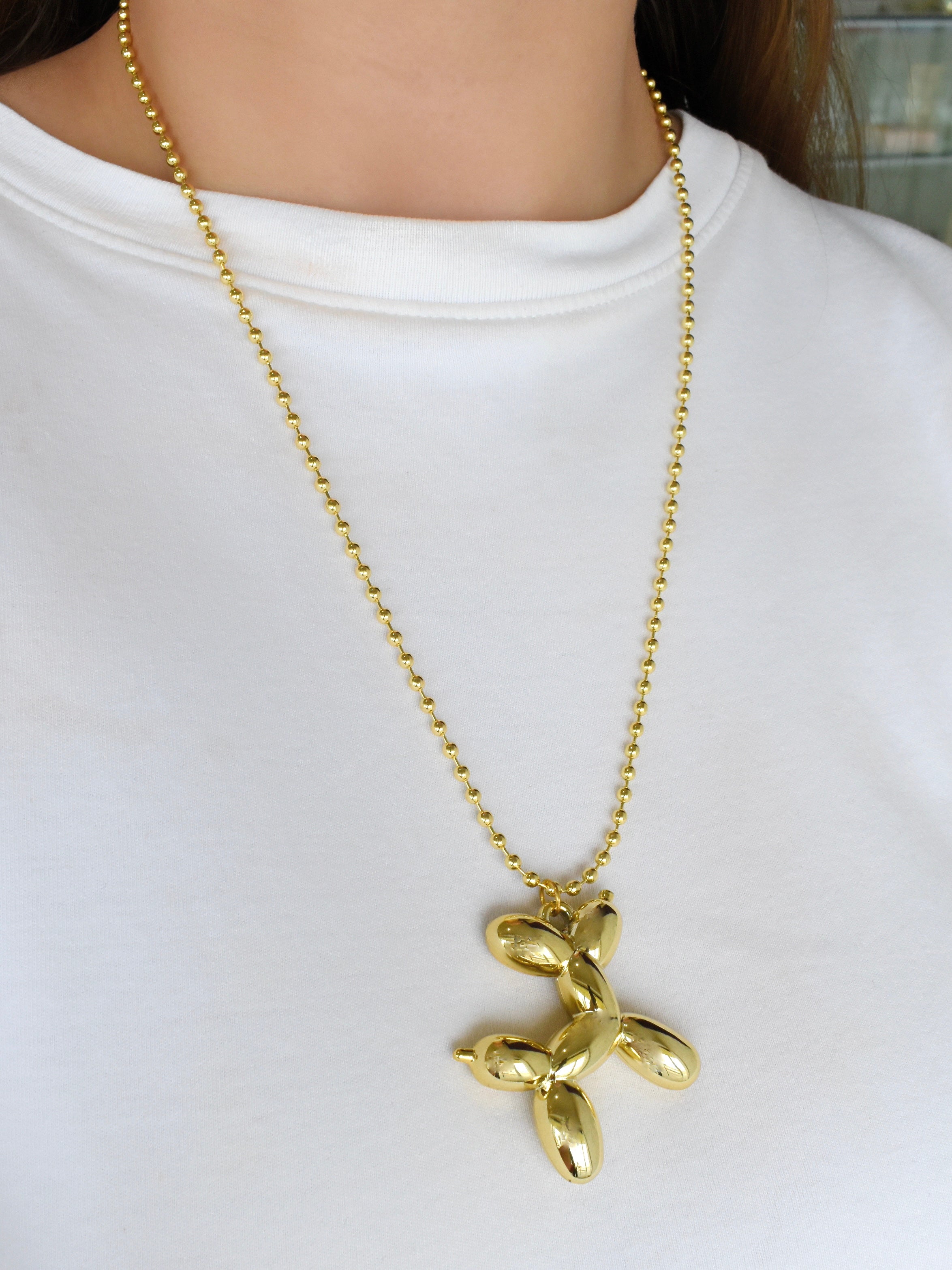 Collar chunky perro globo (dorado o plateado)