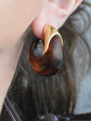 Aretes gota chunky resina (blancos o cafés)