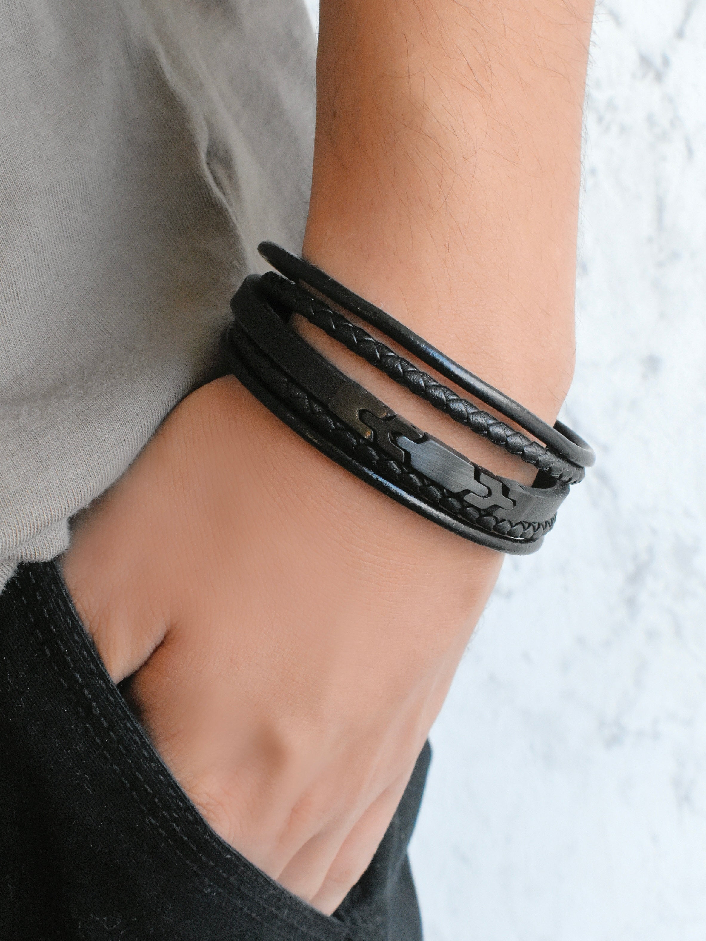 Pulsera 5 líneas diseño trenzado