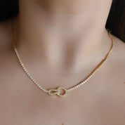 Gargantilla aro circonias (dorado y plateado)