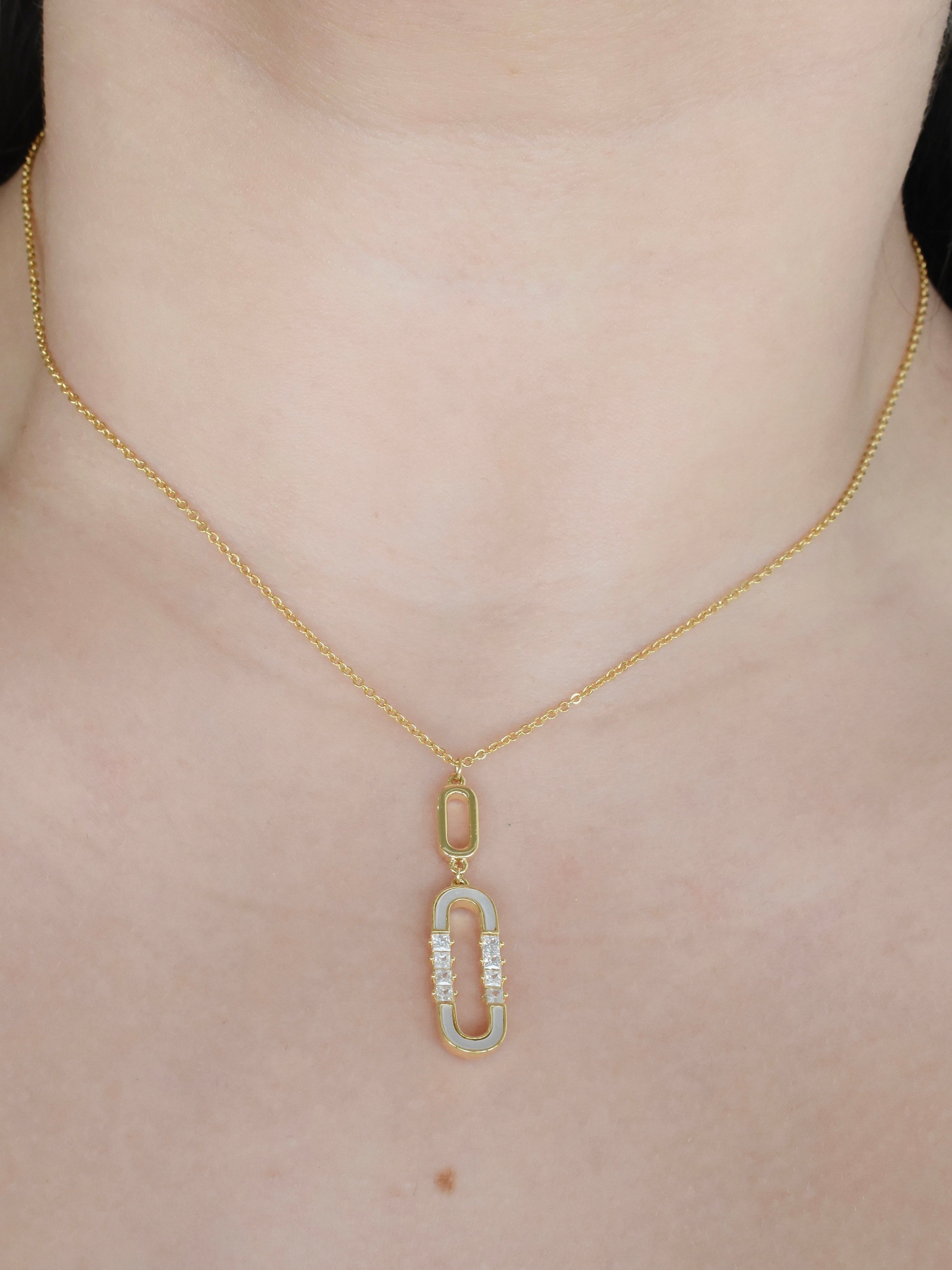 Gargantilla óvalos con circonia